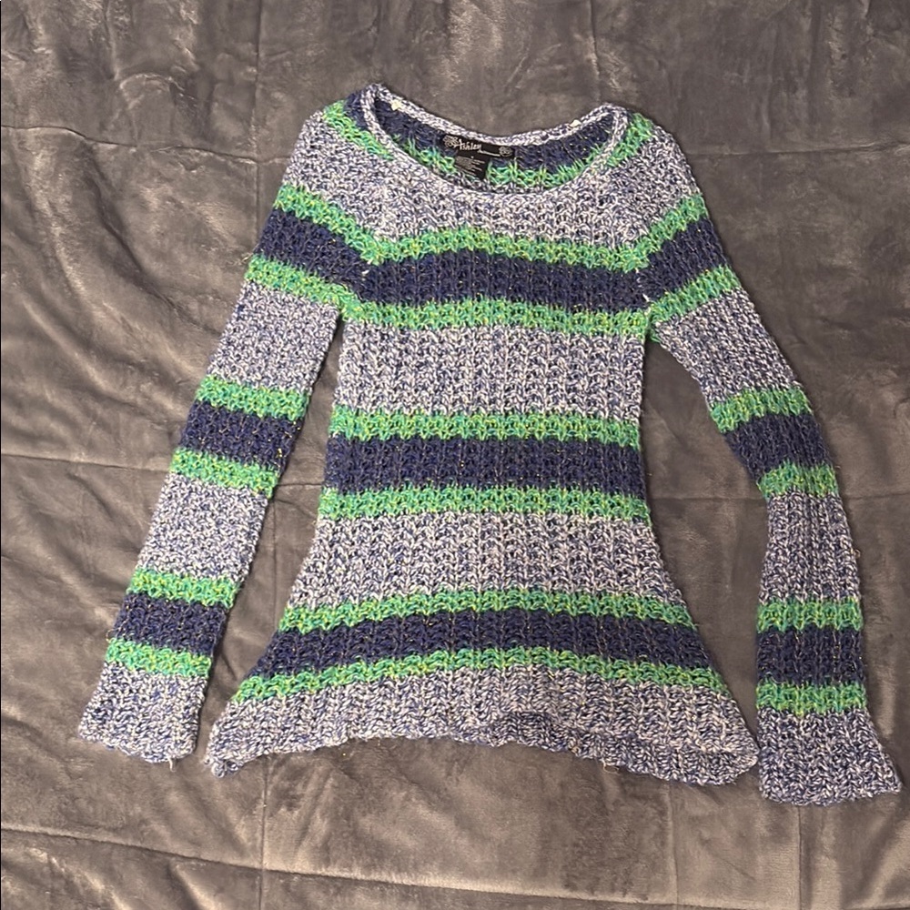 Striped Blue and Green Sweater
